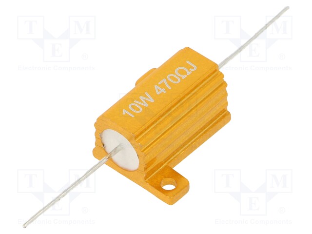 Resistor: wire-wound; with heatsink; 470Ω; 10W; ±5%; 30ppm/°C