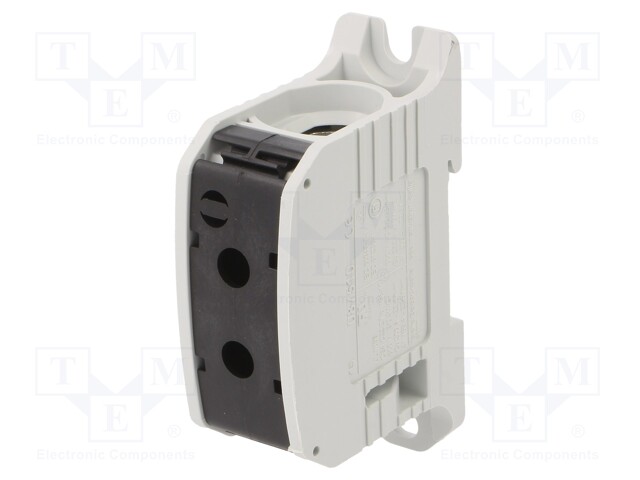 Splice terminal: rail; STB; 95mm2; ways: 1; terminals: 2; black; TS35