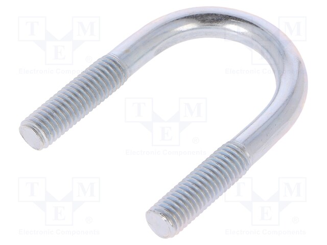 U-bolt; B; steel; zinc; Thread len: 25mm; Int.width: 28mm; H: 58mm