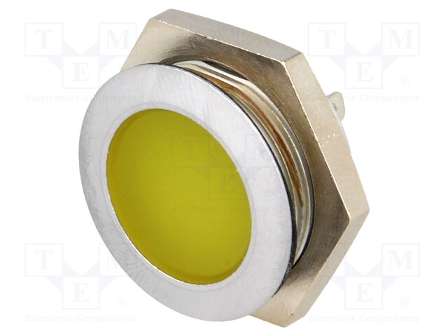 Indicator: LED; flat; 24÷28VDC; Cutout: Ø22mm; IP67; metal