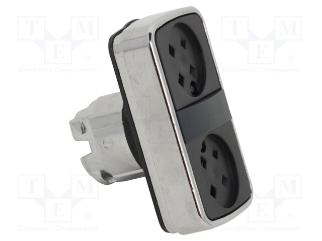 Switch: double; Stabl.pos: 1; 22mm; Illumin: none; IP66; Pos: 2; Ø22mm