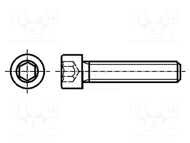 Screw; M2x4; 0.4; Head: cheese head; hex key; HEX 1,5mm; DIN 912