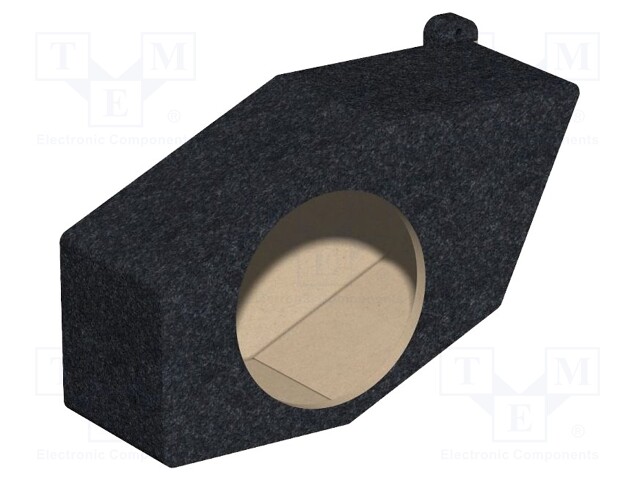 Car loudspeaker enclosure; MDF; black melange; textil; 8l; 200mm