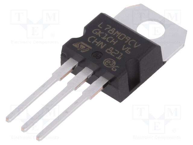 IC: voltage regulator; linear,fixed; 9V; 0.5A; TO220AB; THT; ±4%