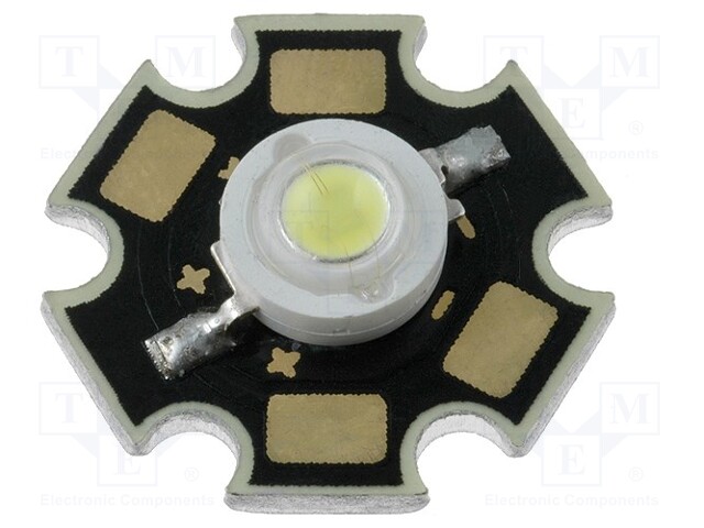 Power LED; STAR; white cold; 4000-10000K; 85÷100lm; 120°; P: 1W