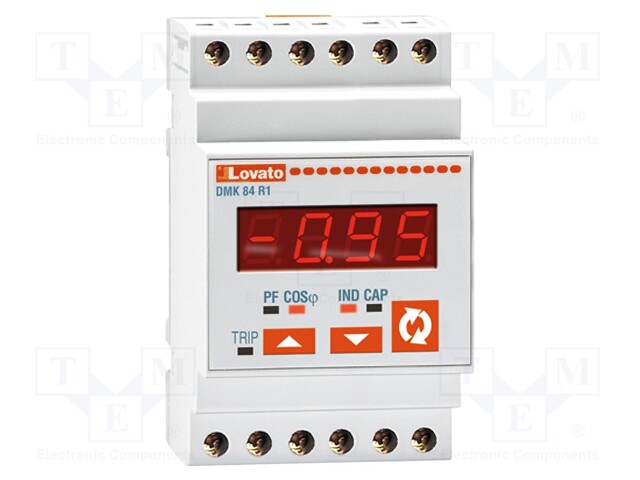 Modular cosφ meter; LED; True RMS; 53.5x58.1x105.4mm; 50÷60Hz