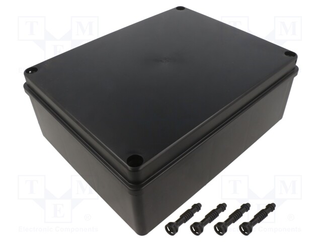Enclosure: multipurpose; X: 190mm; Y: 240mm; Z: 90mm; black; IP65