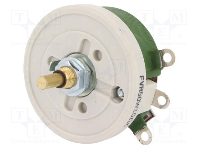 Potentiometer: shaft; single turn; 10Ω; 50W; ±10%; 6mm; wirewound