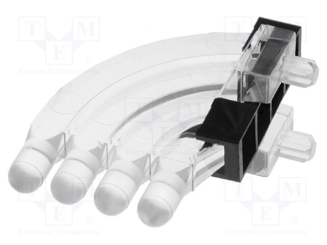 Fibre for LED; round; Ø3mm; No.of mod: 4; Front: convex