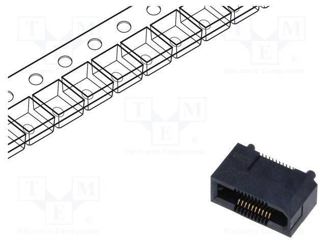 Connector: PCB to PCB; female; PIN: 20; 0.5mm; ERF5; gold-plated