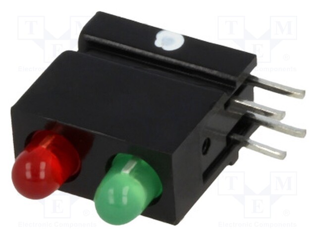 LED; in housing; red,green; 3mm; No.of diodes: 2; 2mA; 60°