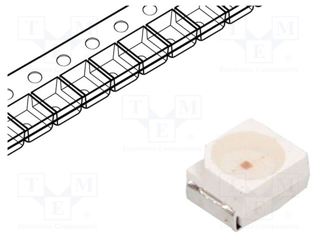 LED; SMD; 3528,PLCC2; yellow; 1120÷2180mcd; 3.5x2.8x1.9mm; 120°