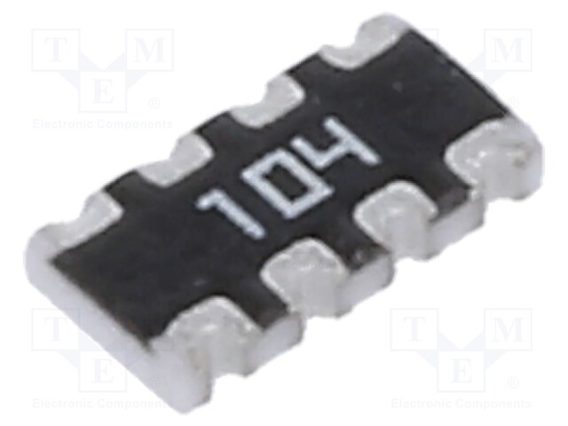 Fixed Network Resistor, 100 kohm, TC164 Series, 4 Elements, Isolated, 1206 [3216 Metric], 8 Pins
