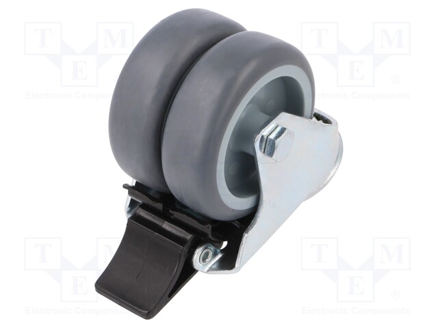Transport wheel; Ø: 75mm; W: 50mm; H: 100mm; twin wheels; 100kg