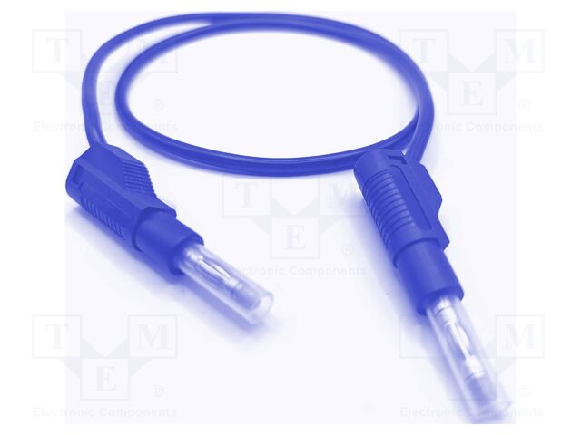 Test lead; 32A; banana plug 4mm,both sides; Urated: 600V; blue