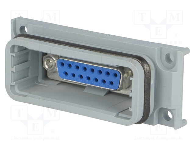 Transition: D-Sub coupler; PIN: 15; Variosub; Locking: latch; IP67