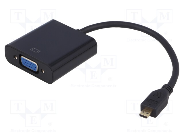 Adapter; D-Sub 15pin HD socket,HDMI micro plug; 200mm