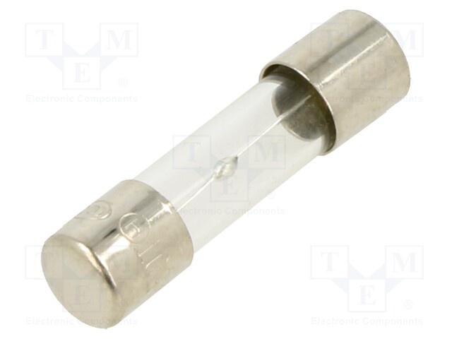 Fuse: fuse; 8A; 250VAC; glass; 20x5.2mm; brass; bulk; nickel plated