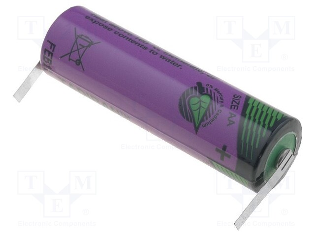 Battery: lithium (LTC); 3.6V; AA; soldering lugs; Ø14.7x50.5mm