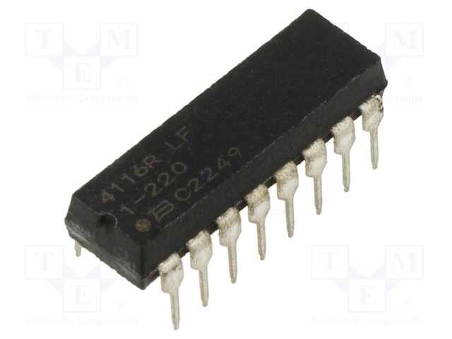 Resistor network: Y; THT; 22Ω; ±2%; 0.28W; No.of resistors: 8; DIP16