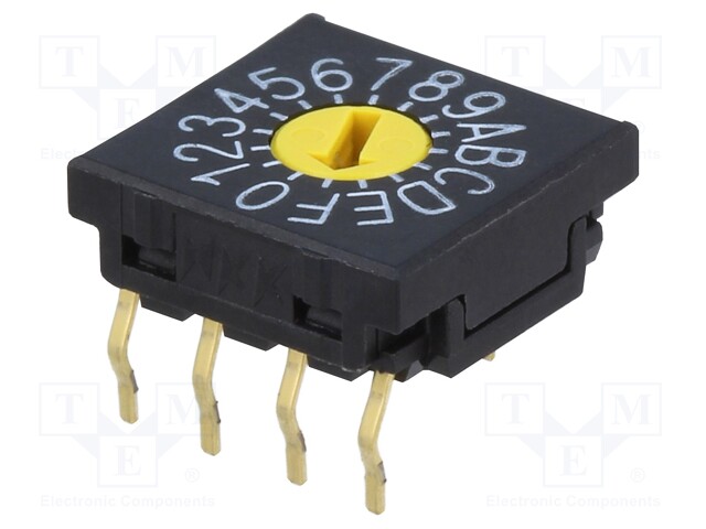 Encoding switch; HEX/BCD; Pos: 16; soldered; DC load @R: 0.1A/5VDC