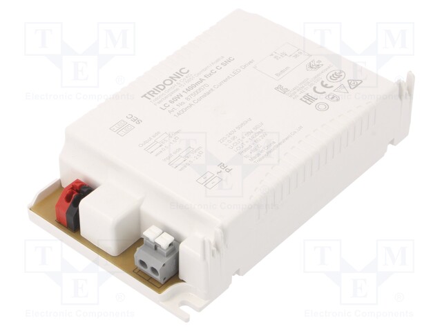 Power supply: switched-mode; LED; 60W; 30÷43VDC; 1400mA; IP20; 156g