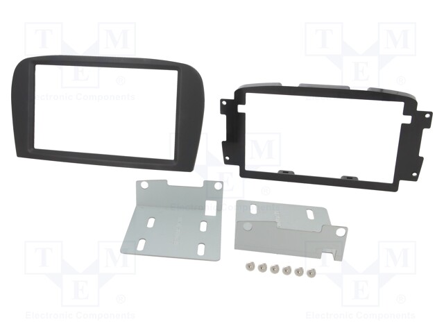 Radio mounting frame; Mercedes; 2 DIN; black