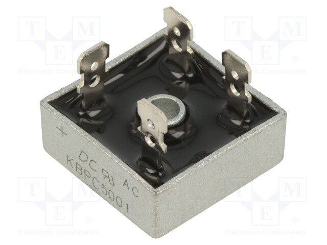 Bridge rectifier: single-phase; Urmax: 100V; If: 50A; Ifsm: 500A