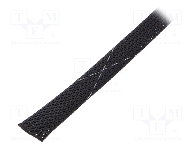 Polyester conduit; Braid diameter: 6.4÷19.1,nom.12.7mm; black