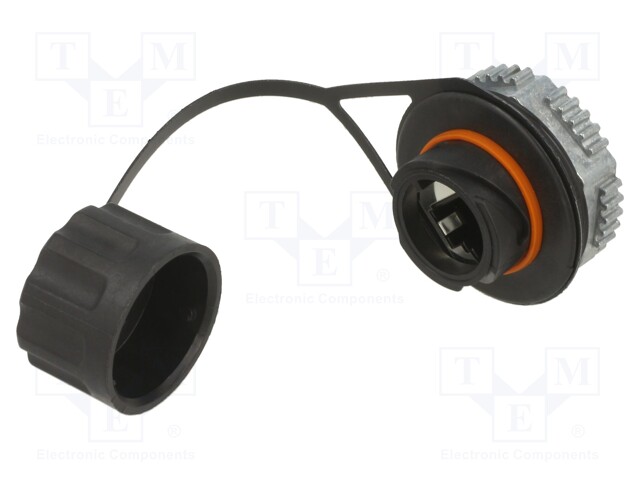 Coupler; Cat: 6a; shielded,with protective cap; Layout: 8p8c