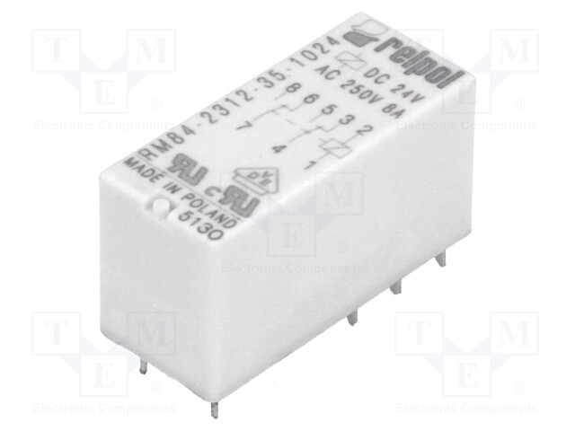 Relay: electromagnetic; DPDT; Ucoil: 24VDC; 8A/250VAC; 8A/24VDC; 8A