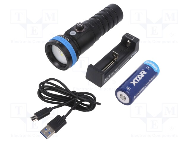 Torch: LED diving; L: 146mm; 400/800/1600lm; Ø: 46mm; IPX8