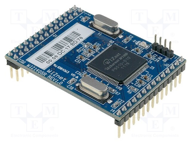 Module: Ethernet; 3.3VDC; UART x4; pin header; 2.54mm