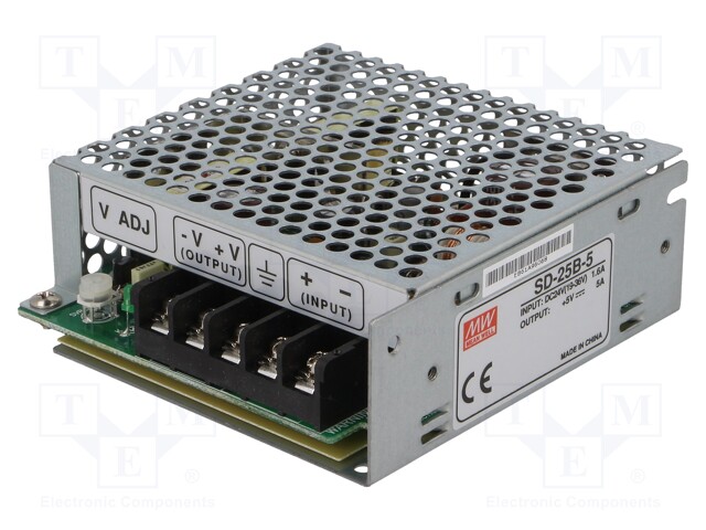 Converter: DC/DC; 25W; Uin: 19÷36V; Uout: 5VDC; Iout: 5A; Case: 905
