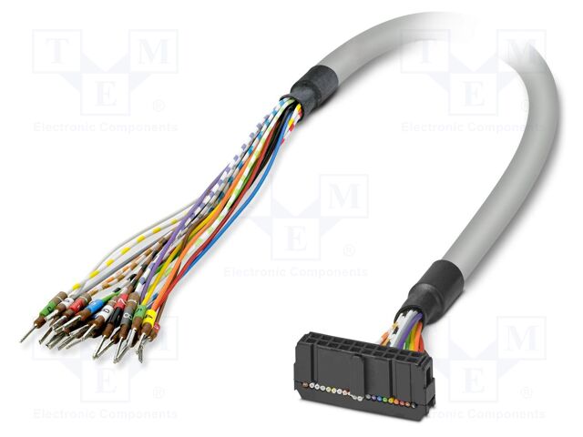 Ribbon cable with IDC connectors; IDC/FLK 20pin,wires; 10m