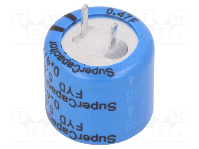 Capacitor: electrolytic; 0.47F; 5.5VDC; ESR: 65Ω; THT; -20÷+80%