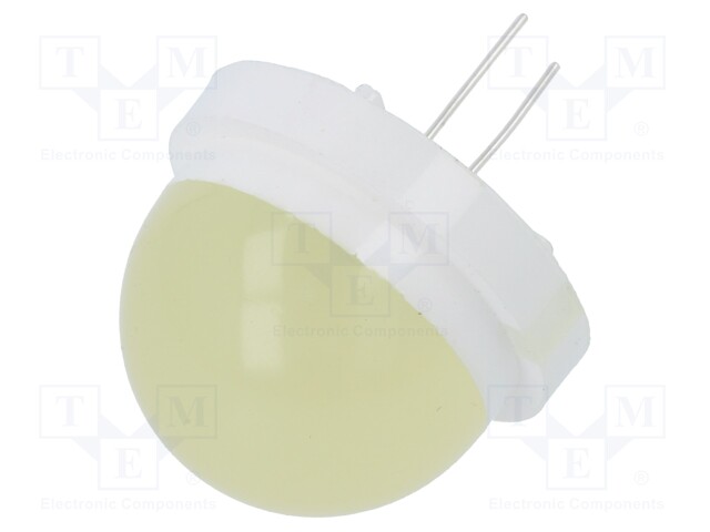 LED; 20mm; yellow; 1900÷2000mcd; 120°; 5÷15V; 20mA; Front: convex