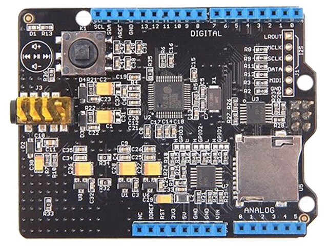 Arduino shield; GPIO,I2S,SPI