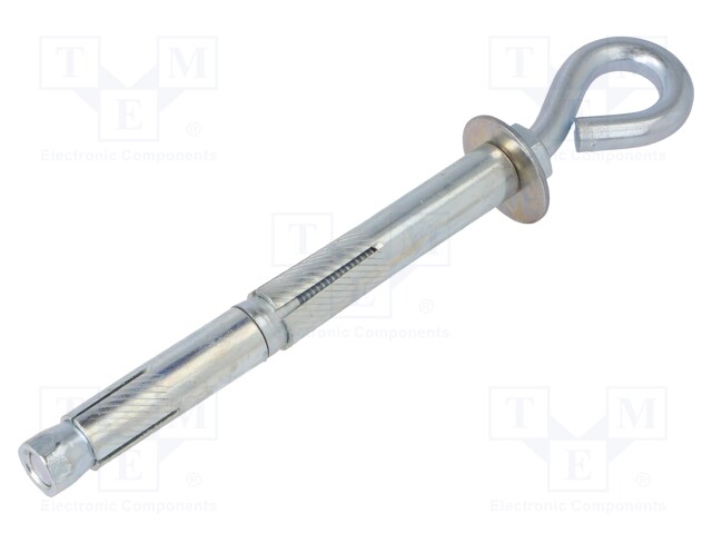 Hook; ring,with a anchor; steel; zinc; Thread len: 1220mm
