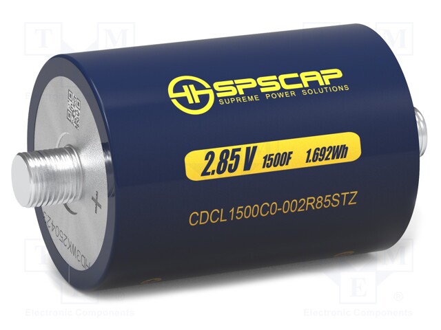 Capacitor: electrolytic; supercapacitor; 1500F; 2.85VDC; -40÷65°C