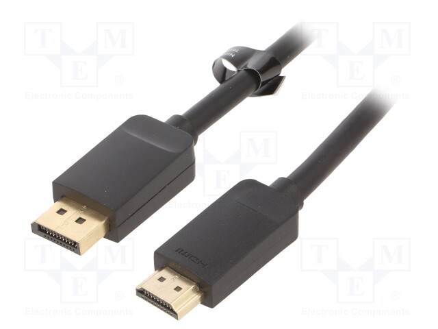 Cable; DisplayPort plug,HDMI plug; Len: 1.5m; black; 30AWG