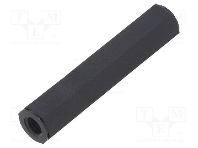 Screwed spacer sleeve; cylindrical; polyamide; M6; 50mm