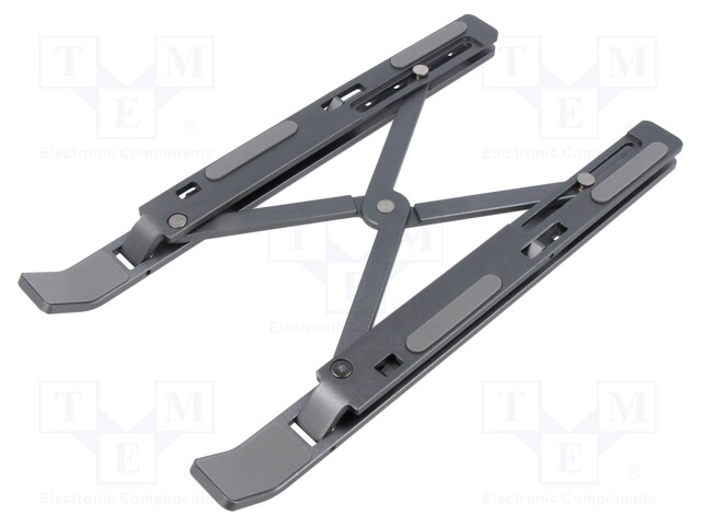 Tablet/laptop stand; 15.6"; grey; aluminium,rubber; foldable