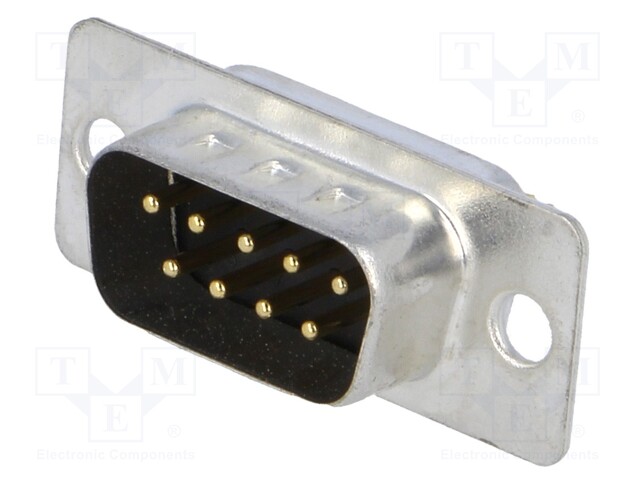 D-Sub; PIN: 9; plug; male; turned contacts; soldering; for cable