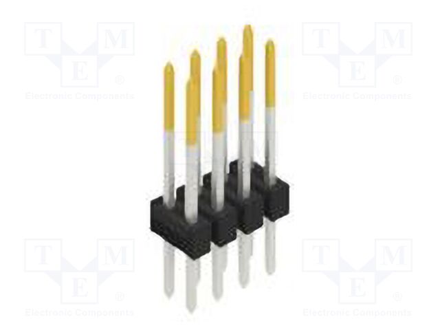 Connector: pin strips; pin header; male; PIN: 8; 2.54mm; THT; 2x4