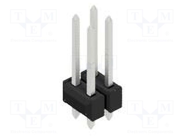 Connector: pin strips; pin header; male; PIN: 4; 2.54mm; THT; 2x2
