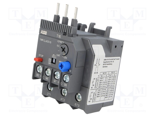 Thermal relay; Series: AF; Leads: screw terminals; 0.55÷0.74A