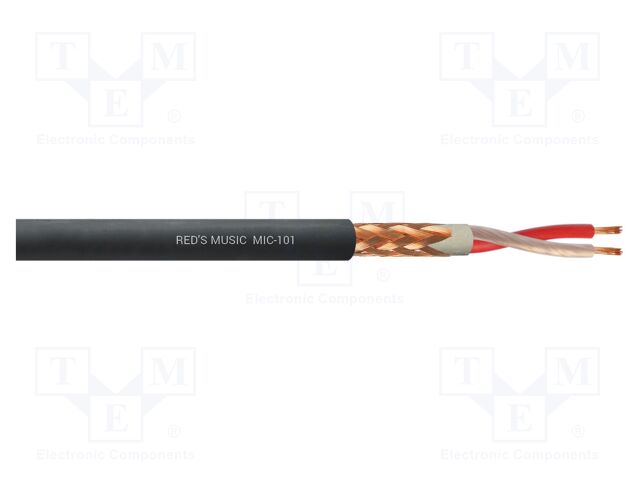 Wire: microphone cable; black; Cu; -25÷65°C; PVC; Package: 500m