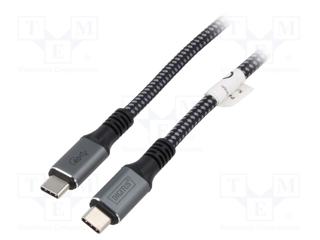 Cable; Power Delivery (PD),USB 4.0; USB C plug,both sides; 1m
