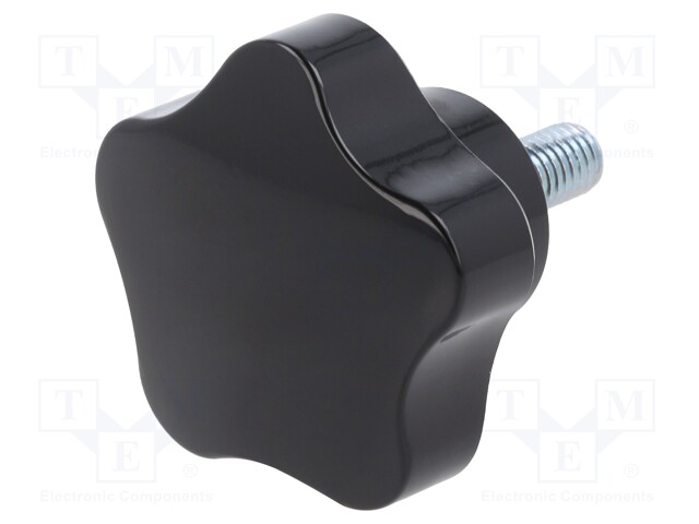 Knob; Dia: 50mm; M8; 16mm; H: 33mm; duroplast (PF); black; -20÷110°C